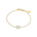 Hexagon green bracelet gold