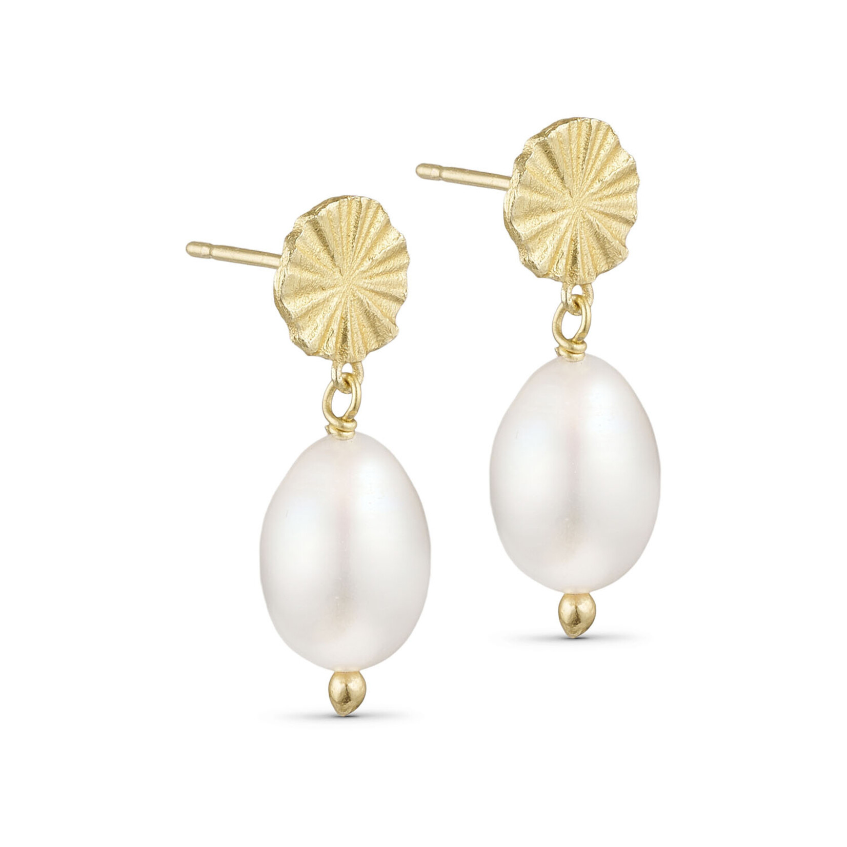 Pure by nat Earrings White Pearl Pendant - GP