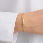 Pure by nat Bangle Rose Quartz - Gold Plated