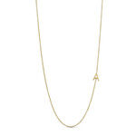 Pure by nat Halsketting met letter A - Gold Plated