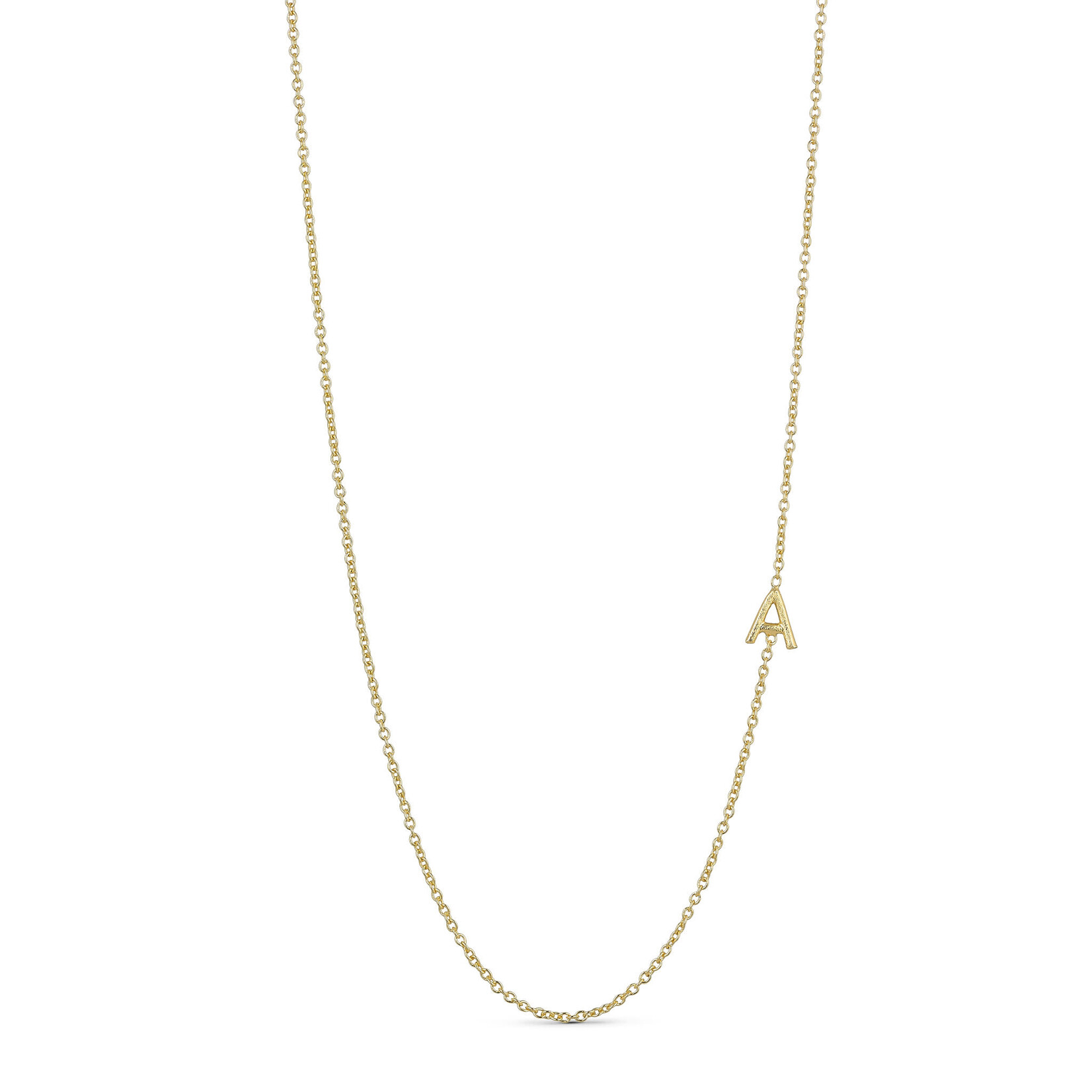 Pure by nat Halsketting met letter A - Gold Plated