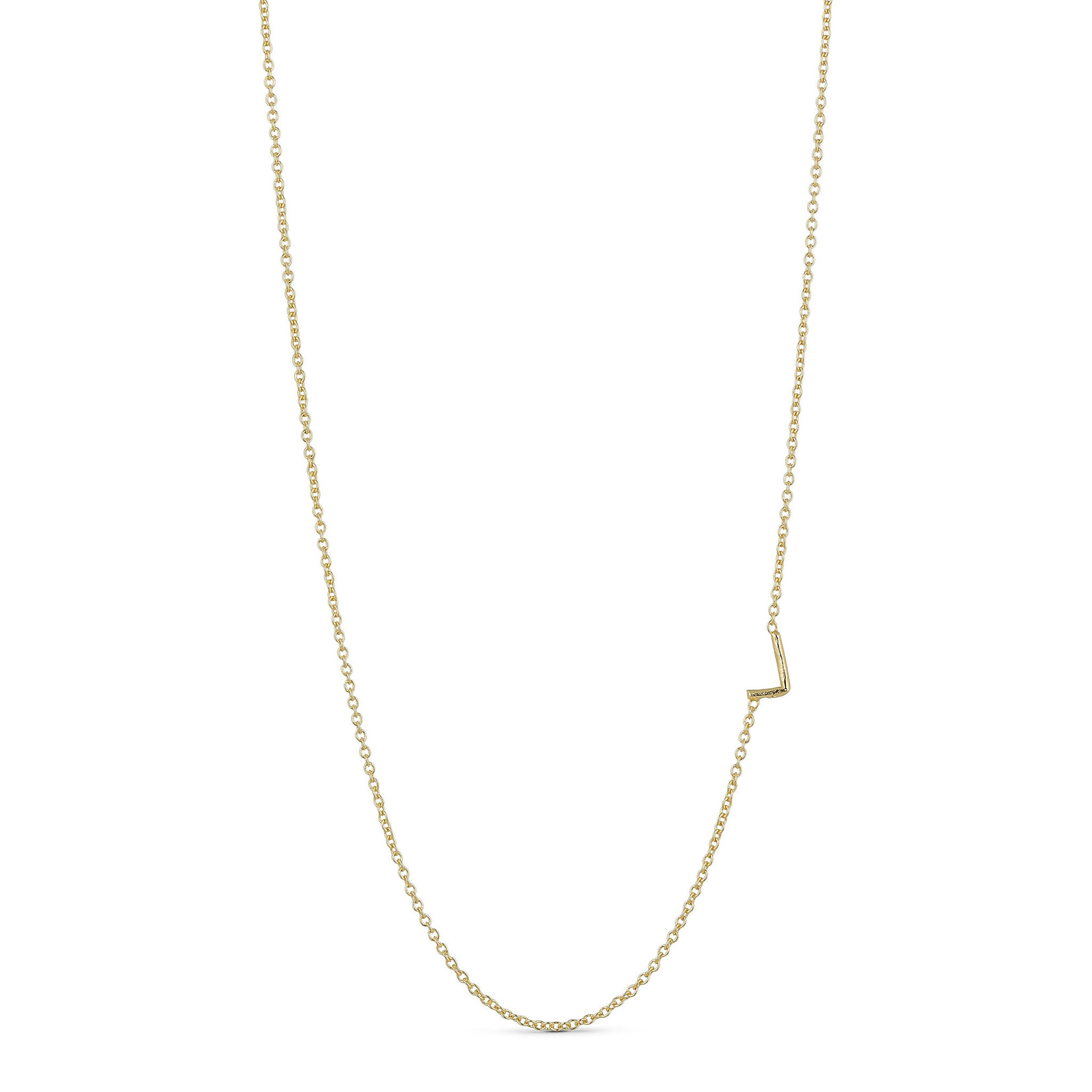 Pure by nat Halsketting met letter L - Gold Plated