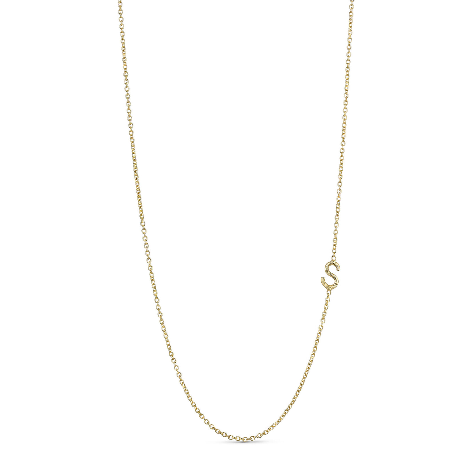 Pure by nat Halsketting met letter S - Gold Plated