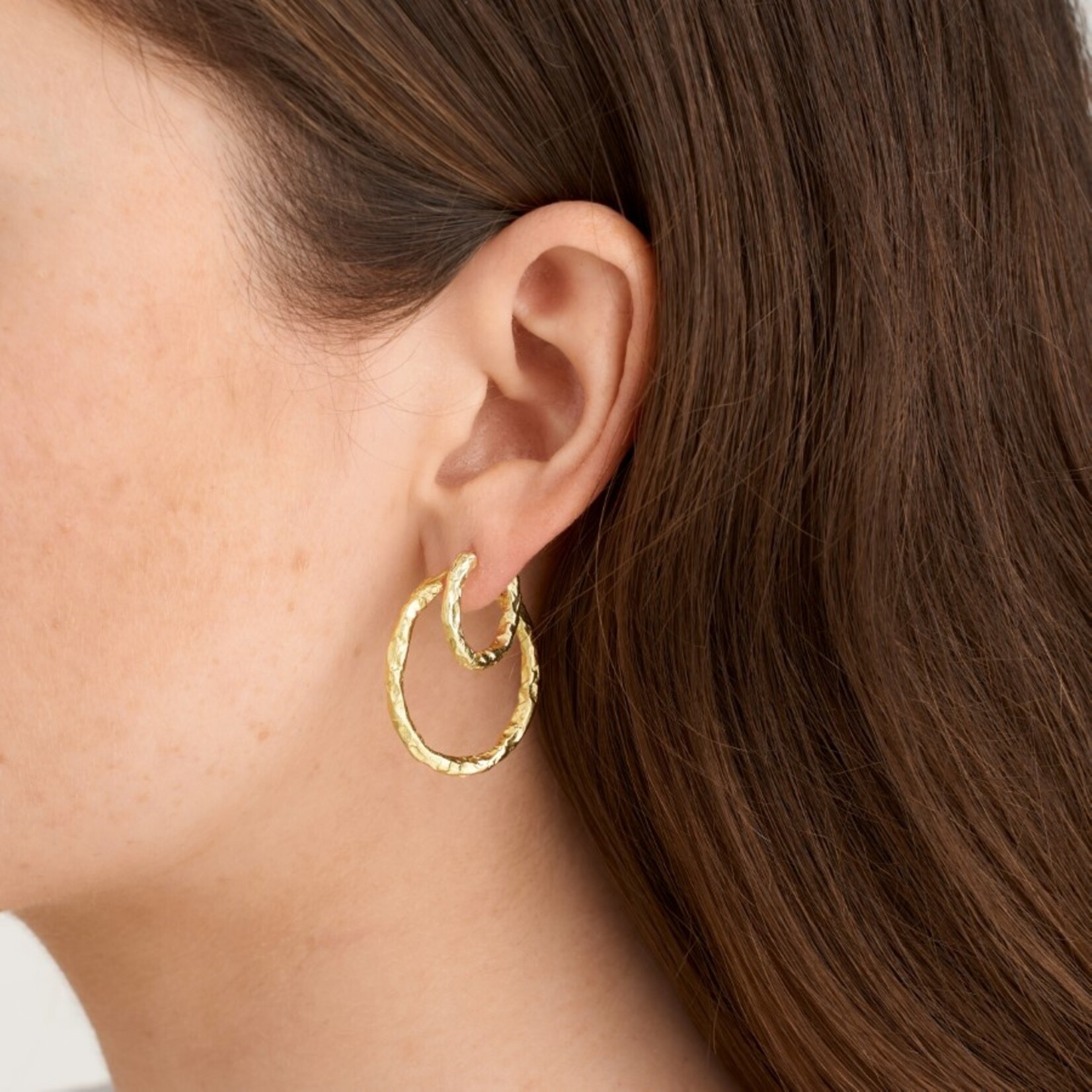 Pure by nat Earrings Hoop Foil 28mm - Gold Plated