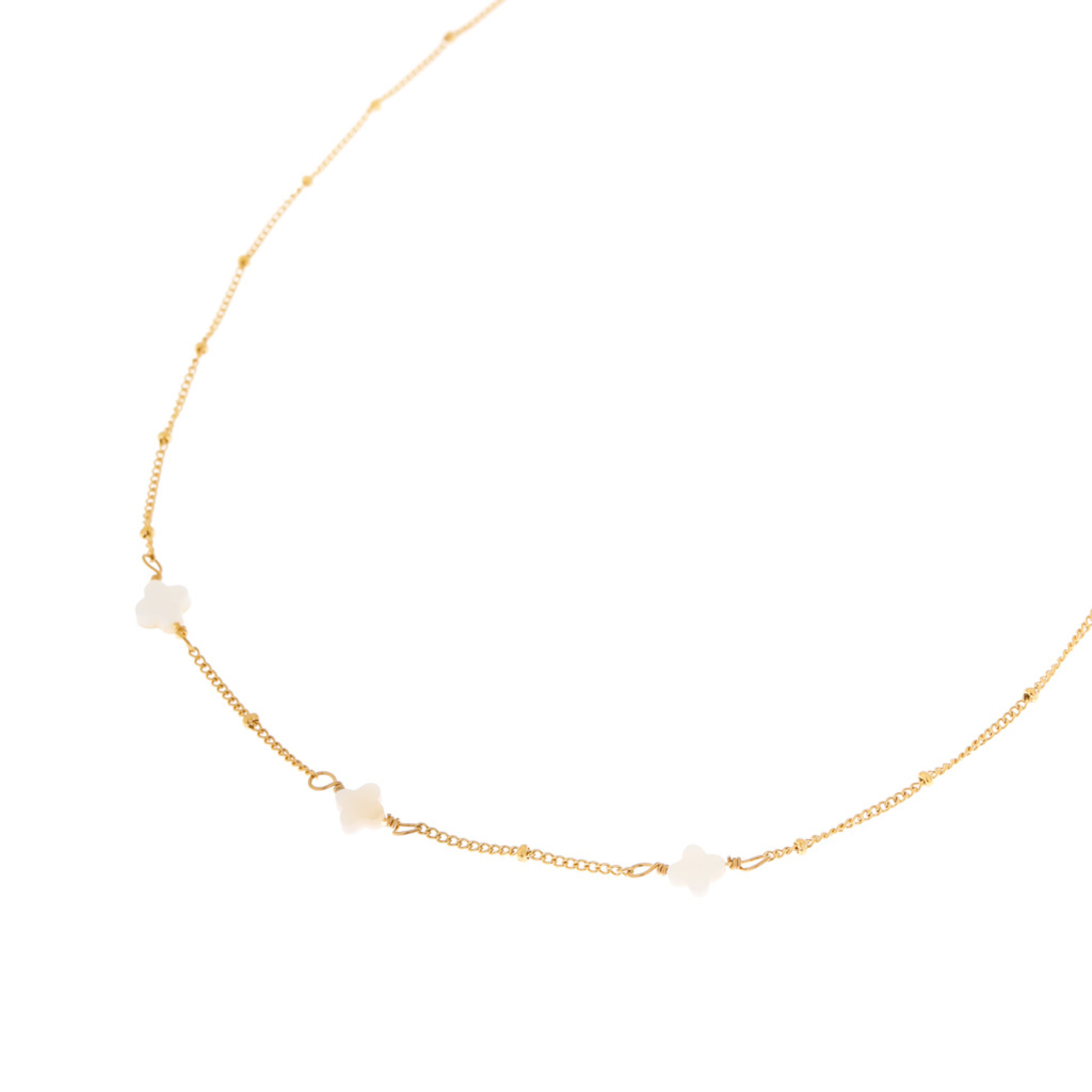 White Clover Necklace Gold