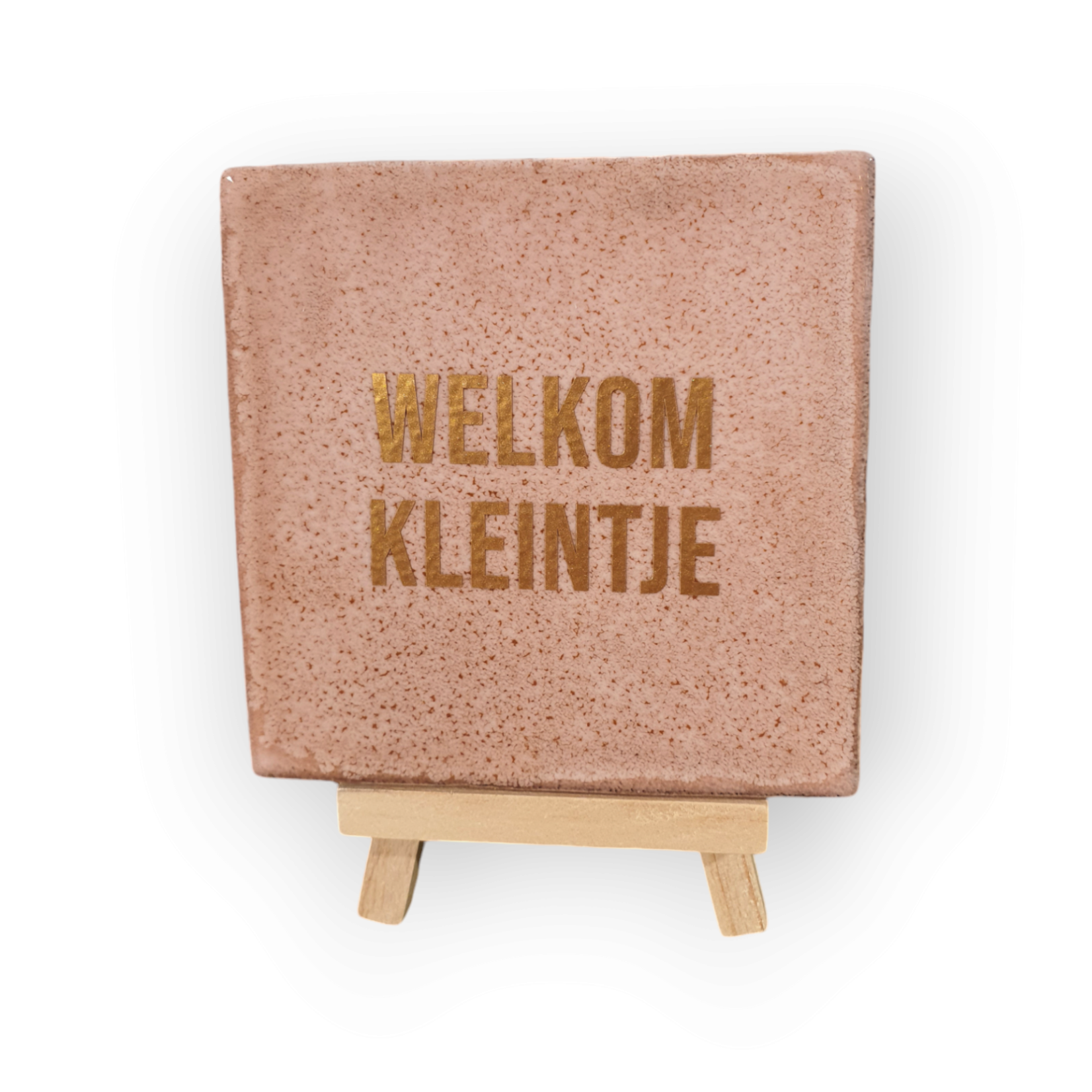 Tegeltje | Welkom Kleintje | Soft pink