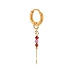 Chain ruby hoop gold single