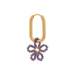 Flower Beads purple Hoop Gold