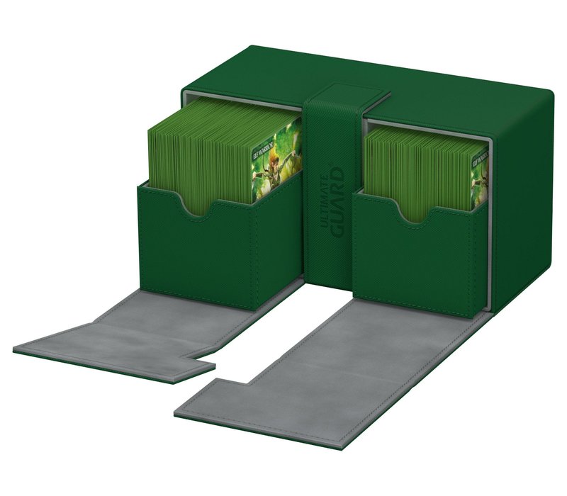Ultimate Guard Twin Flip´n´Tray Deck Case 160+ Standard Size XenoSkin - Green