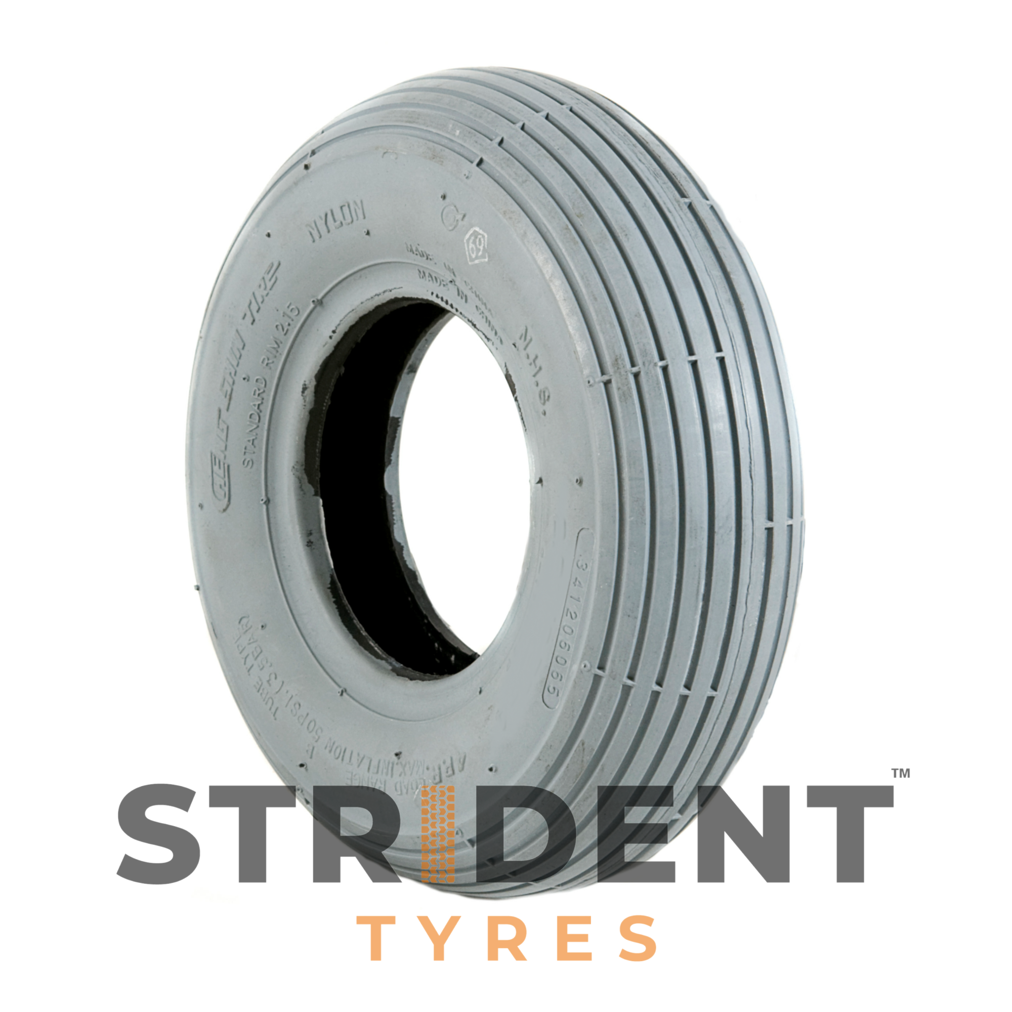 Grey Pneumatic Tyre 260×85 (3.00-4) Block Tyre