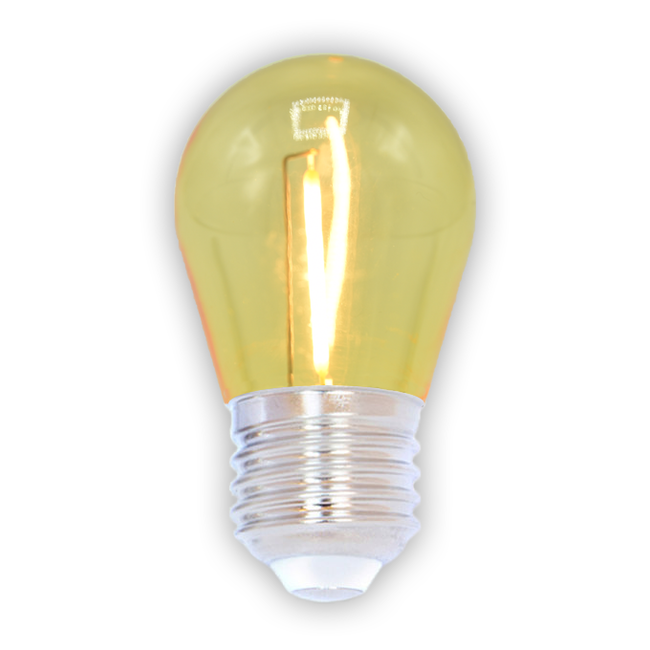1 watt, filament, geel