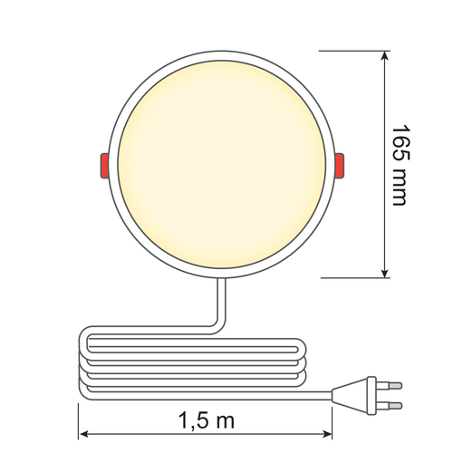 LED Downlight rond - 12 watt - Ø165mm