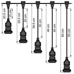 Hangende fitting (zwart) - zelfmontage (excl. lamp)