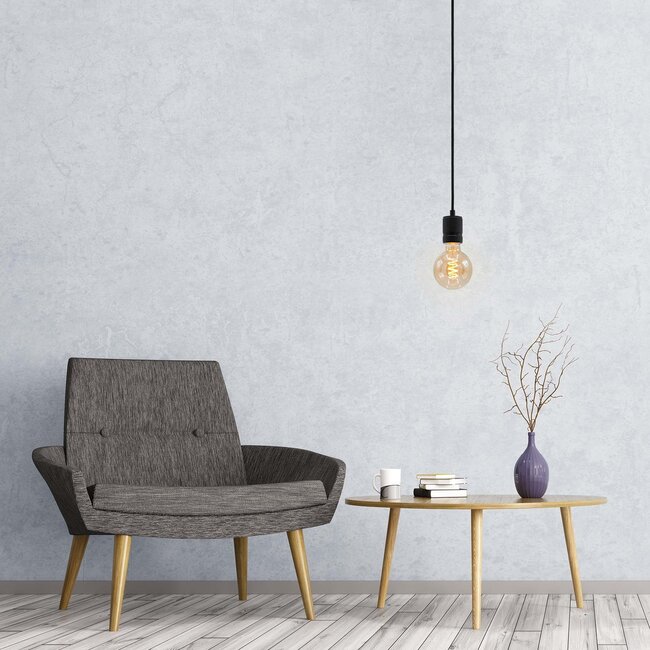 4W spiraal lamp XL, 1800K, amber glas Ø95 - dimbaar