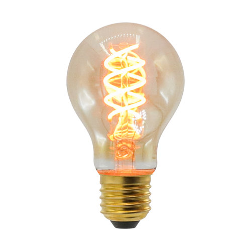 5W DNA spiraal lamp, 1800K, amber glas Ø60 - dimbaar