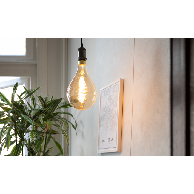 Moderne snoerpendel zwart met glans