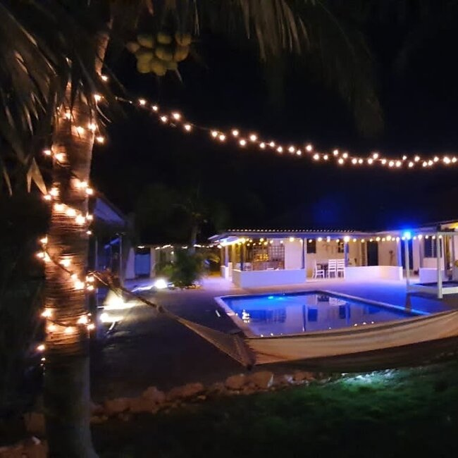 Lichtsnoer voor buiten van 19 meter met 40 extra warm witte LED lampen