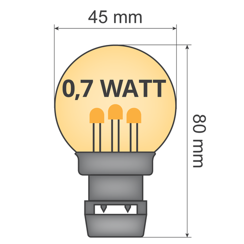 Lichtsnoer voor buiten van 48,5 meter met 100 extra warm witte LED lampen