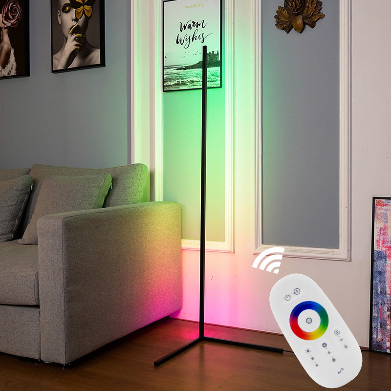 LED Vloerlamp - Smart RGB Vloerlamp - 104 cm - U-vorm - Led - Zwart