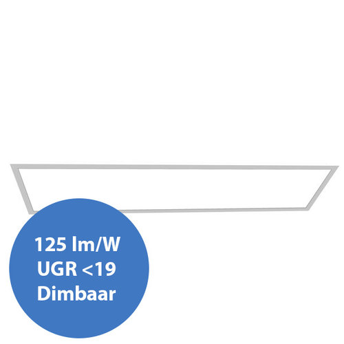 Dimbaar LED paneel 30x120cm, UGR<19, 30W, 4000K - 125lm/W
