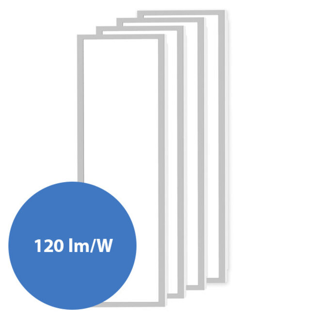 Set van 4 LED panelen 30x120cm, 30W, 4000K - 120lm/W