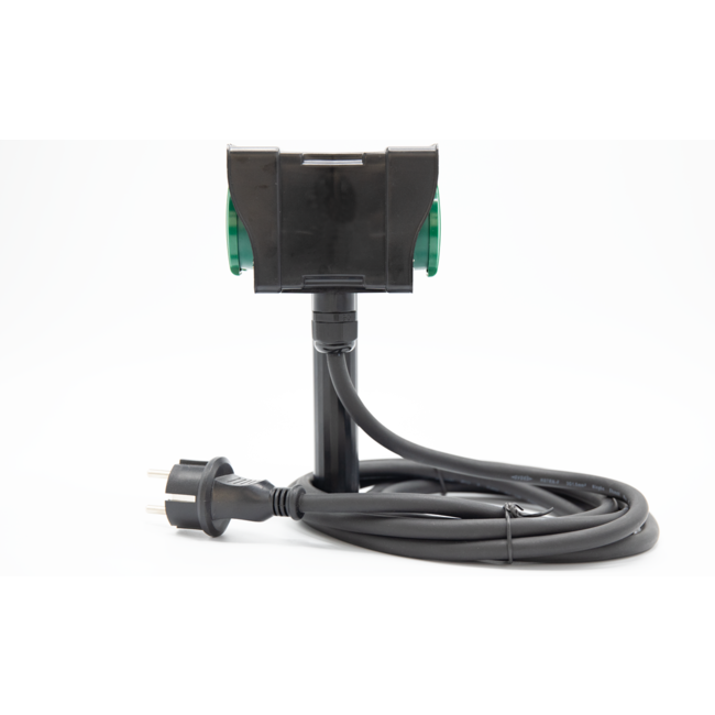 Tuincontactdoos met grondpin, 4-voudig