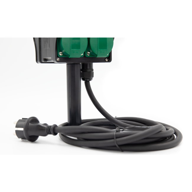 Tuincontactdoos met grondpin, 4-voudig