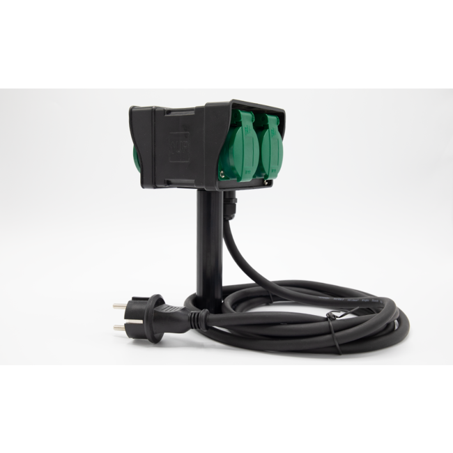 Tuincontactdoos met grondpin, 4-voudig