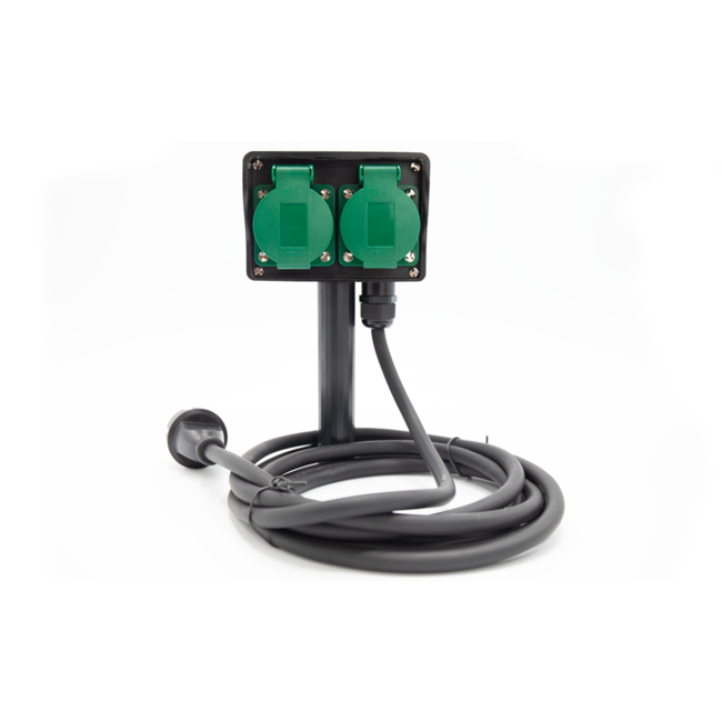 Tuincontactdoos met grondpin, 4-voudig