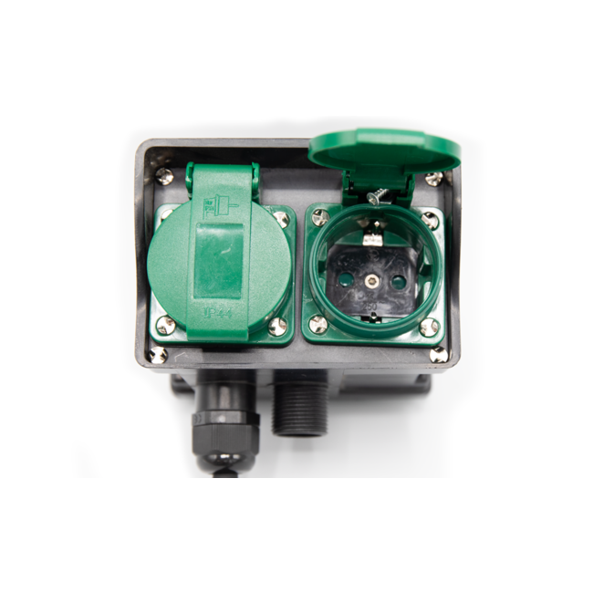 Tuincontactdoos met grondpin, 4-voudig