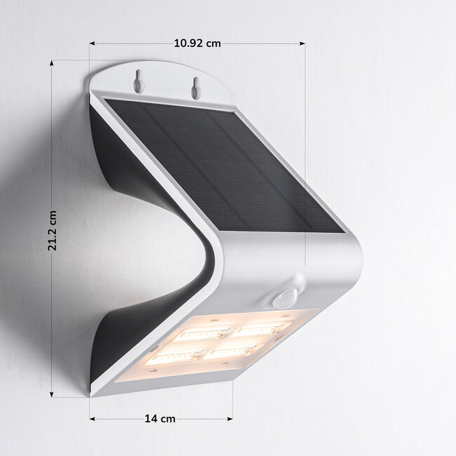 Solar buitenwandlamp Single Conan 3,2W met sensor - wit