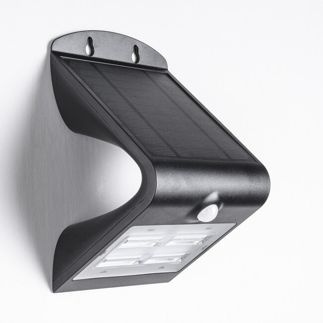 Solar buitenwandlamp Single Conan 3,2W met sensor - zwart