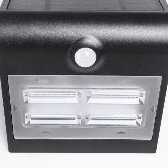 Solar buitenwandlamp Single Conan 3,2W met sensor - zwart