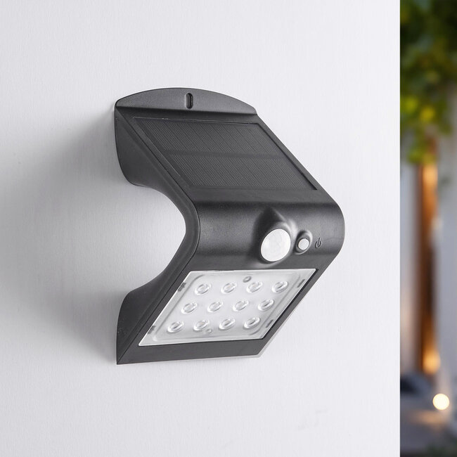 Solar wandlamp Alien 1,5W met sensor - zwart