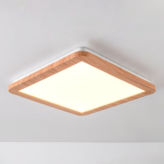 Plafondlamp in houtoptiek 3-staps dimbaar - Emilie