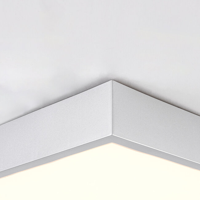 Vierkante plafondlamp met melkwitte kap en 3-staps dimbare LEDs - Joelle