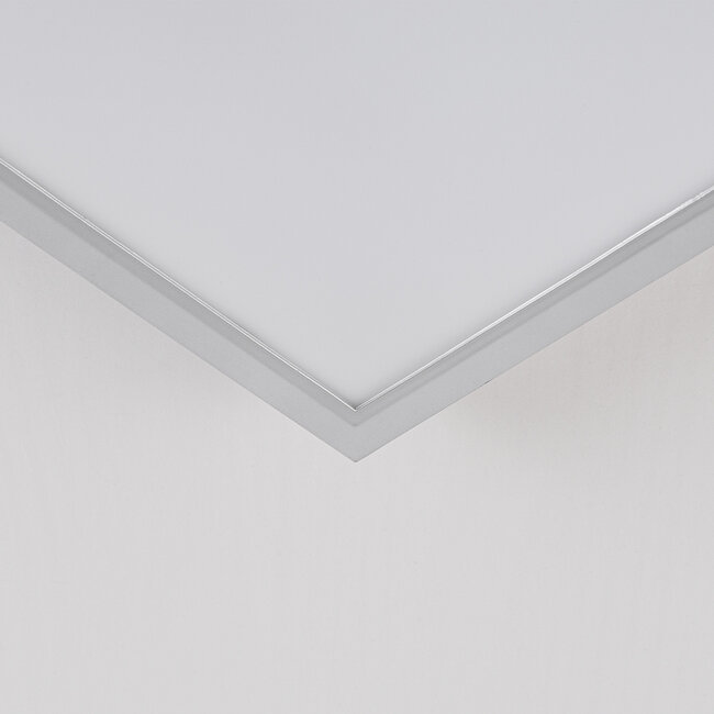 Vierkante plafondlamp met melkwitte kap en 3-staps dimbare LEDs - Joelle