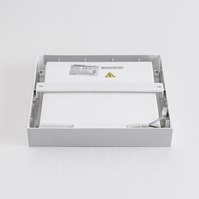 Vierkante plafondlamp met melkwitte kap en 3-staps dimbare LEDs - Joelle