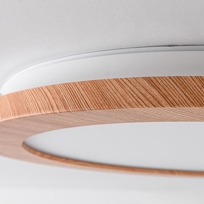 Plafondlamp 3-staps dimbaar met houten rand - Camille