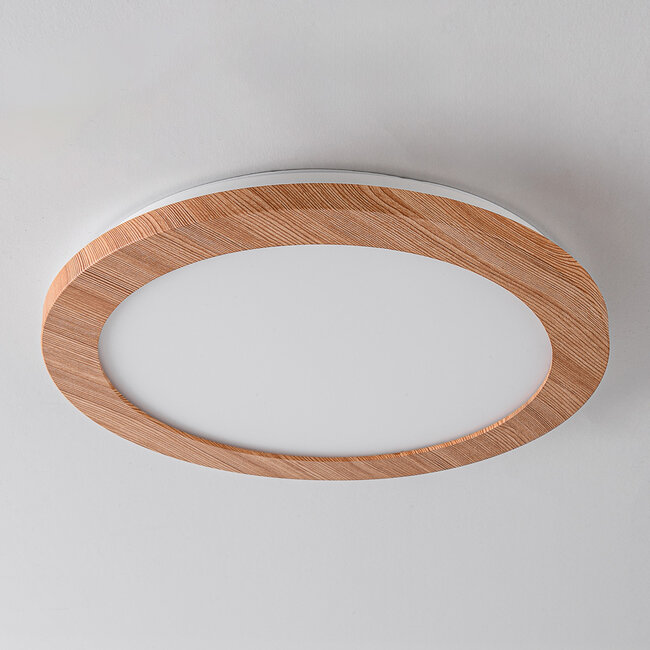 Plafondlamp 3-staps dimbaar met houten rand - Camille