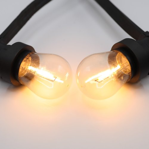 Ampoules guinguette LED à filament blanc chaud et chaleureuses avec enveloppe transparente - 1 watt