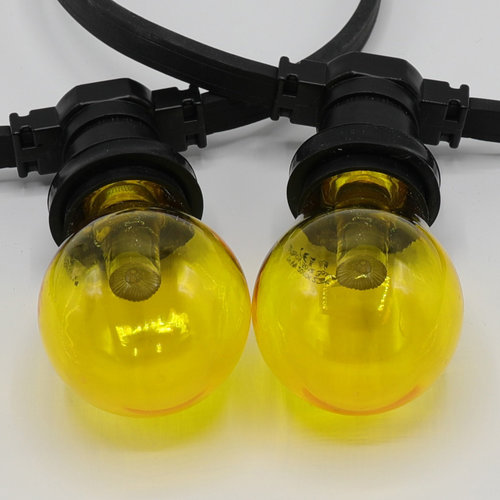 Lichterkette Glühbirne farbig, LED mit Abdeckung & Linse, gelb - 1 Watt