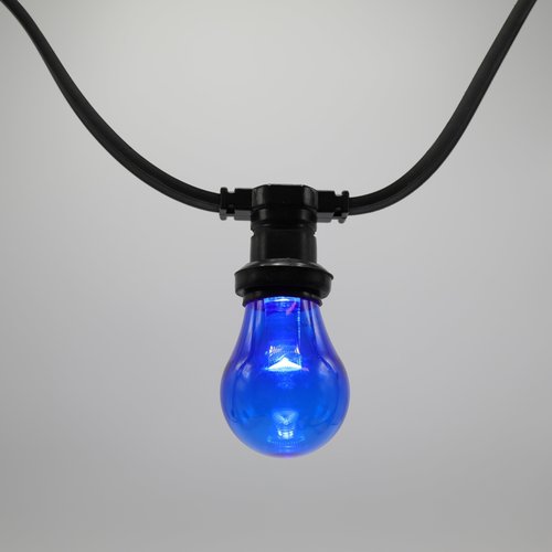 Lichterkette Glühbirne farbig, LED mit Abdeckung & Linse, blau - 1 Watt