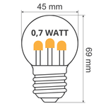 Lichterkette Glühbirne mit kurzen Stöckchen - 0,7 Watt LED