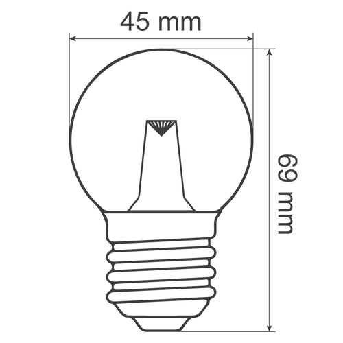 Lichterkette Glühbirne mit Linse, LED