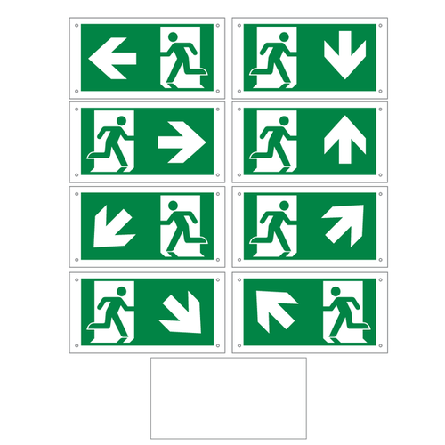 Piktogrammset für Notleuchten OTG-FF-6, OTG-VV-5 oder OTG-HH-1