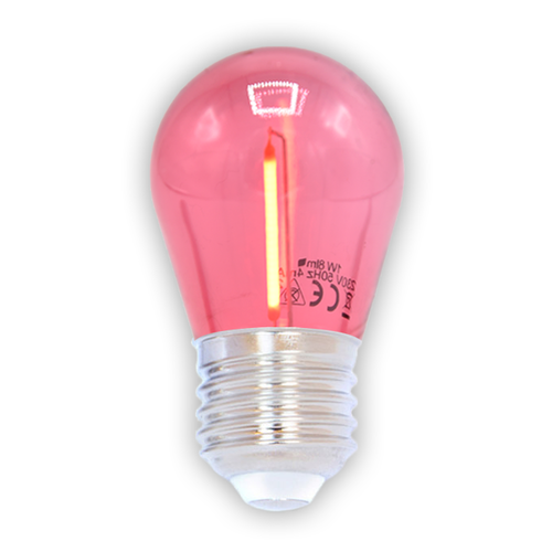 Lichterkette Glühbirne farbig, LED Filament, 1 Watt, rot