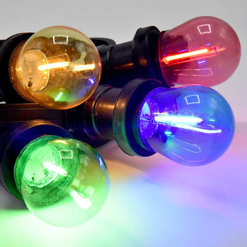 Lichterkette Glühbirne farbig, LED Filament, 1 Watt, grün