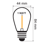 Lichterkette Glühbirne farbig, LED Filament, 1 Watt, blau