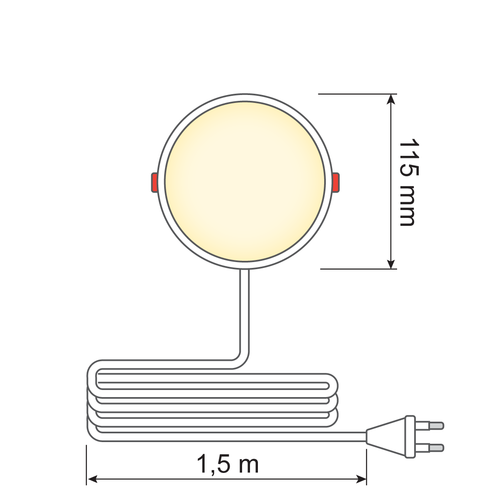 LED-Downlight rund - 6 Watt - Ø 115 mm